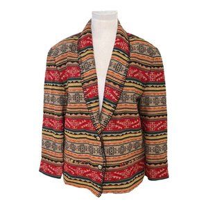 Vintage KNOCKABOUTS by Pendleton Aztec Weave Wool Blazer Jacket Size 10 Petite